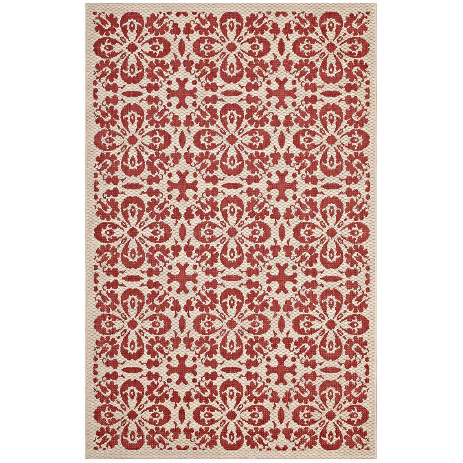 Modway Ariana Vintage Floral Trellis Indoor and Outdoor Area Rug