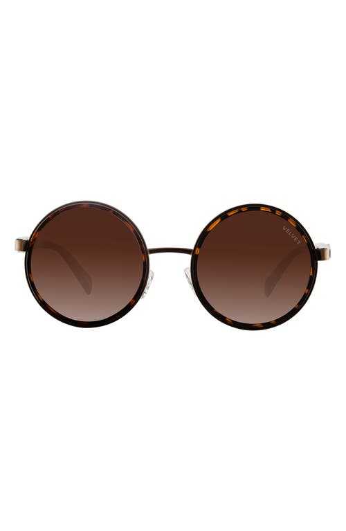 Velvet Eyewear Essie 52mm Gradient Round Sunglasses in Tortoise at Nordstrom