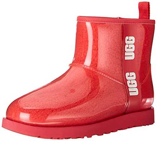 UGG Women's Classic Clear Mini Fashion Boot, Hibiscus Pink, 9