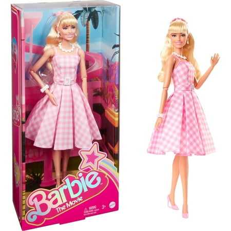 Barbie The Movie Collectible Doll Margot Robbie as Barbie in Pink Gingham Dress Toy for 3 Years and Up