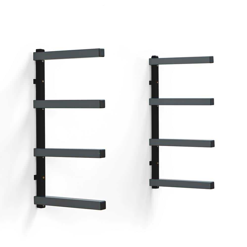 24.25 in. H x 72 in. W x 12.5 in. D Black/Gray 4-Level Garage Wall Mounted Rack