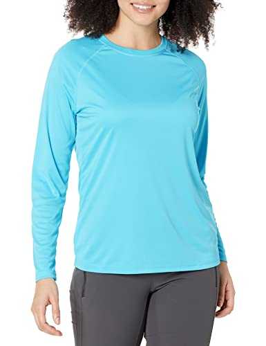 BALEAF Women's Long Sleeve Hiking Shirts UPF 50+ UV Protection SPF Fishing Tops Lightweight Quick Dry Rash Guard Swimwear Outdoor Clothes Blue Size S