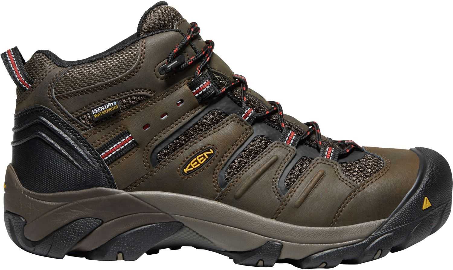 KEEN Men's Lansing Mid Waterproof Steel Toe Work Boots, Size 15, Cascade Brown