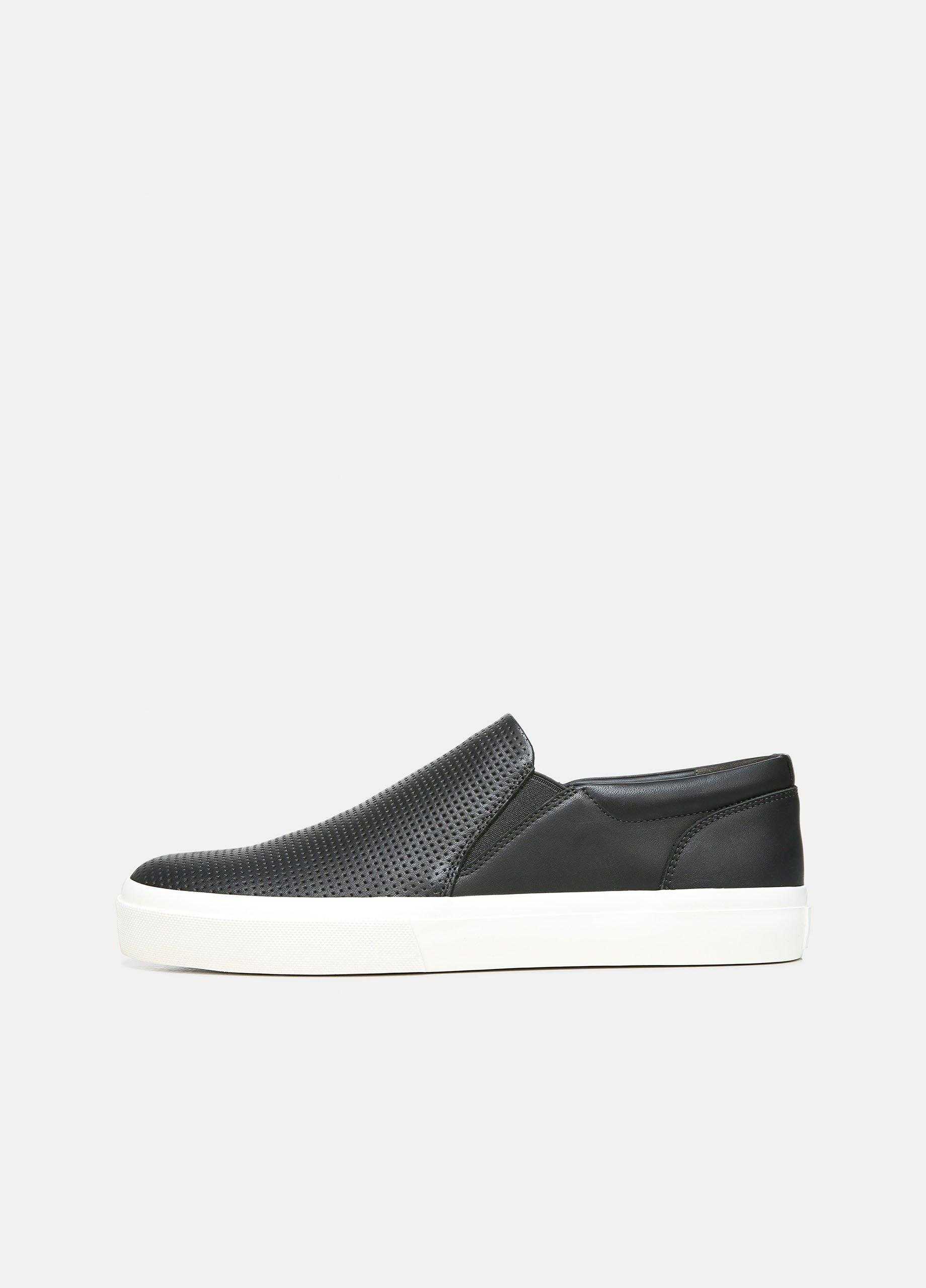 Fletcher Leather Sneaker, Black, Size 12 Vince