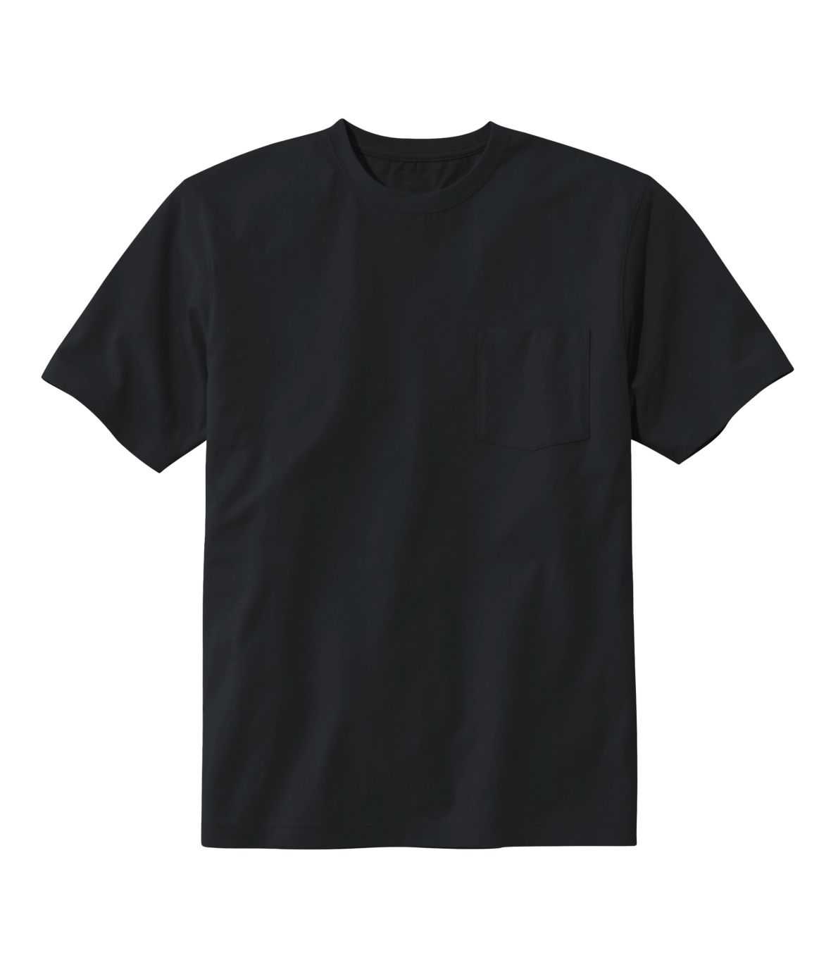 Men's Carefree Non-Shrink Tee with Pocket, Traditional Fit Navy Blue Large, Cotton L.L.Bean