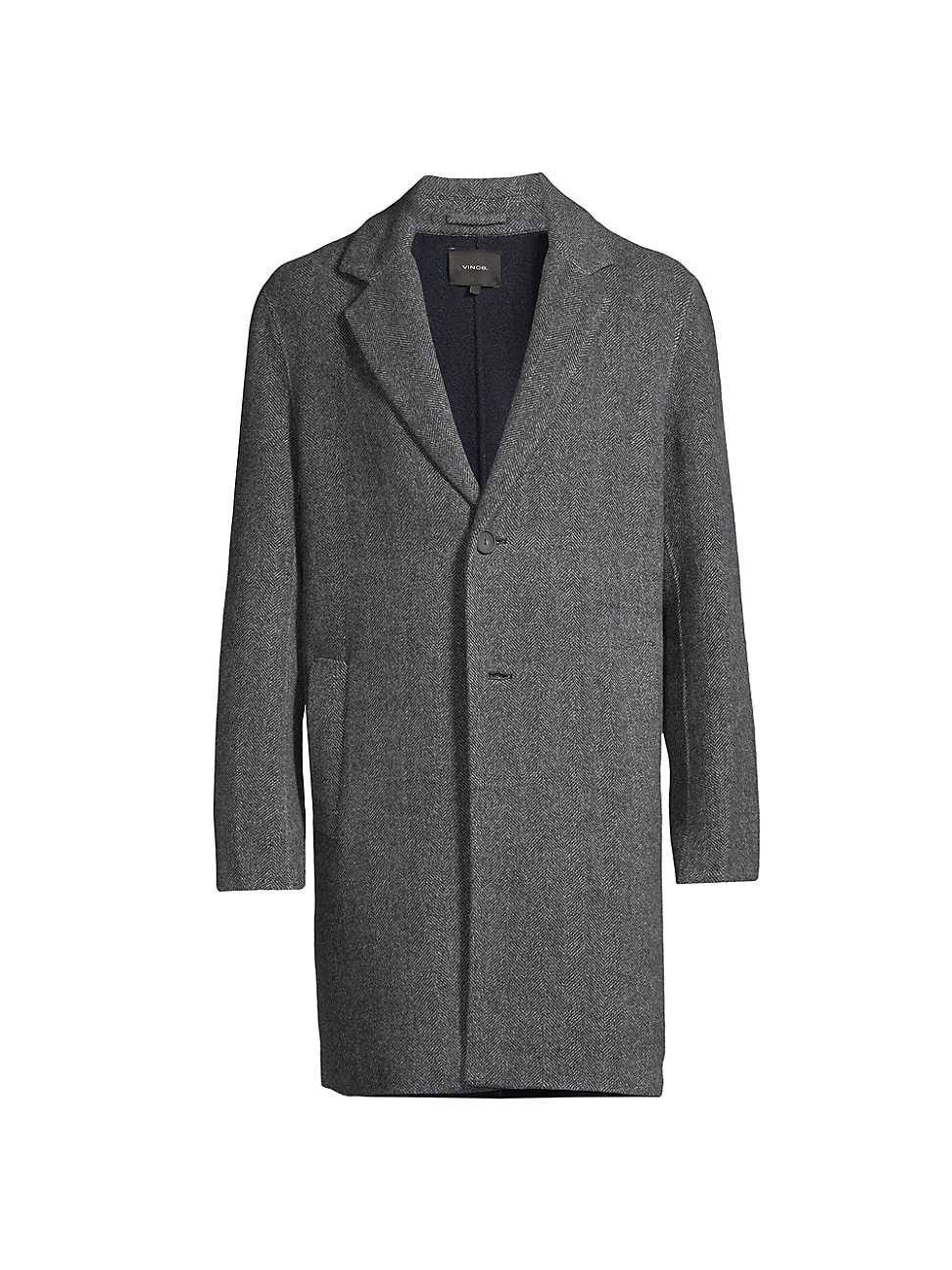Men's Herringbone Wool-Blend Coat - Coastal Grey - Size XXL