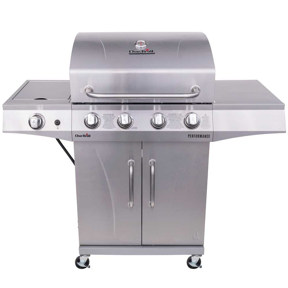 Char-Broil Performance Series Silver 4-Burner Liquid Propane Gas Grill with 1 Side Burner Stainless Steel | 463366022